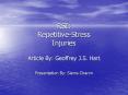 RSI: RepetitiveStress Injuries PowerPoint PPT Presentation
