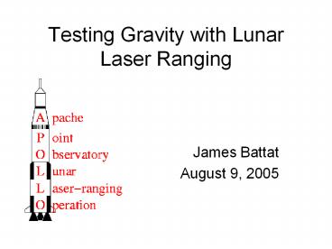 Testing Gravity with Lunar Laser Ranging