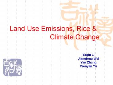 Land Use Emissions, Rice