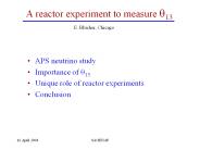 A reactor experiment to measure ?13
