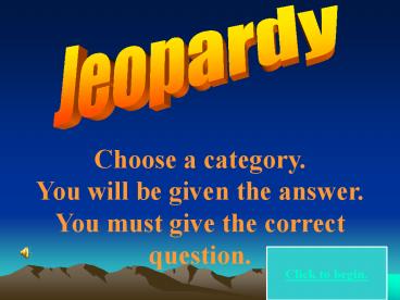 LOTF Jeopardy