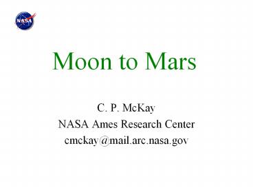 Moon to Mars