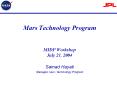 Mars Technology Program MIDP Workshop July 21, 2004 PowerPoint PPT Presentation