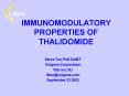IMMUNOMODULATORY PROPERTIES OF THALIDOMIDE PowerPoint PPT Presentation