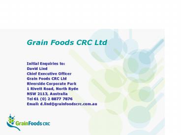 Grain Foods CRC Ltd