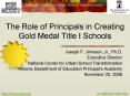 The Role of Principals in Creating Gold Medal Title I Schools PowerPoint PPT Presentation