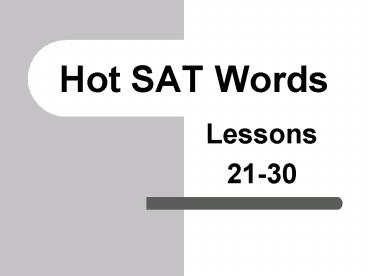 Hot SAT Words