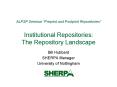 ALPSP Seminar Preprint and Postprint Repositories Institutional Repositories: The Repository Landsca PowerPoint PPT Presentation