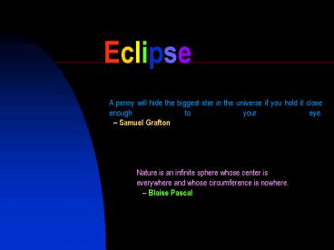 Eclipse presentation | free to view