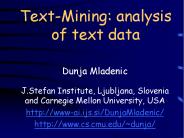 Text-Mining: analysis of text data