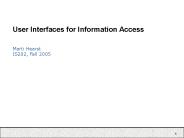 User Interfaces for Information Access