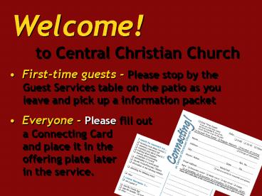 Welcome to Central Christian Church