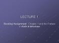 LECTURE 1 Reading Assignment: Chapter 1 and the Preface in Kolb PowerPoint PPT Presentation