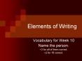 Elements of Writing PowerPoint PPT Presentation