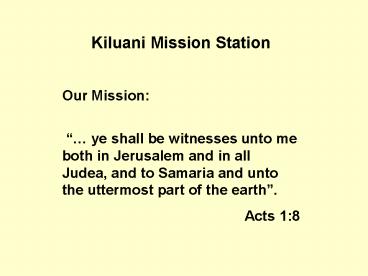 Kiluani Mission Station