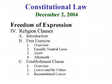 Constitutional Law December 2, 2004