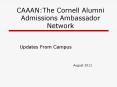 CAAAN:The Cornell Alumni Admissions Ambassador Network PowerPoint PPT Presentation
