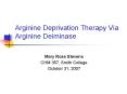 Arginine Deprivation Therapy Via Arginine Deiminase PowerPoint PPT Presentation
