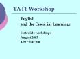 TATE Workshop PowerPoint PPT Presentation