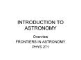 INTRODUCTION TO ASTRONOMY PowerPoint PPT Presentation