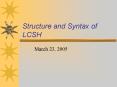 Structure and Syntax of LCSH PowerPoint PPT Presentation