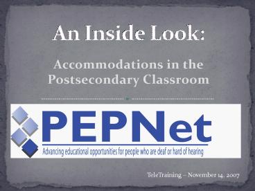 Accommodations in the Postsecondary Classroom