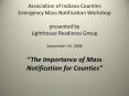 Association of Indiana Counties Emergency Mass Notification Workshop presented by Lighthouse Readine PowerPoint PPT Presentation