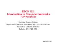 EECS 122: Introduction to Computer Networks TCP Variations