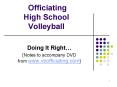 Officiating High School Volleyball PowerPoint PPT Presentation