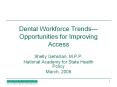 Dental Workforce Trends PowerPoint PPT Presentation