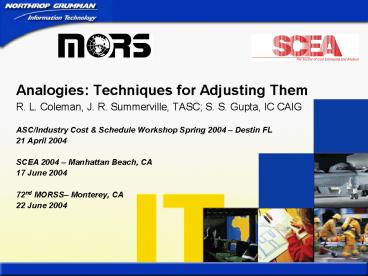 Analogies: Techniques for Adjusting Them