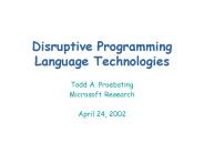Disruptive Programming Language Technologies