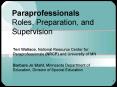 Paraprofessionals Roles, Preparation, and Supervision PowerPoint PPT Presentation