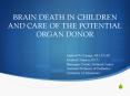 BRAIN DEATH IN CHILDREN AND CARE OF THE POTENTIAL ORGAN DONOR PowerPoint PPT Presentation