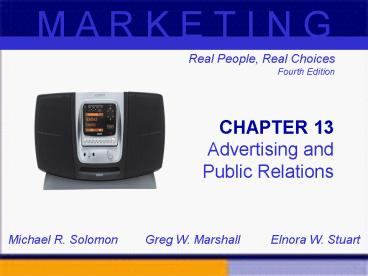 CHAPTER 13 Advertising and Public Relations