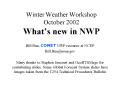 Winter Weather Workshop October 2002 Whats new in NWP PowerPoint PPT Presentation