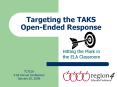 Targeting the TAKS OpenEnded Response PowerPoint PPT Presentation
