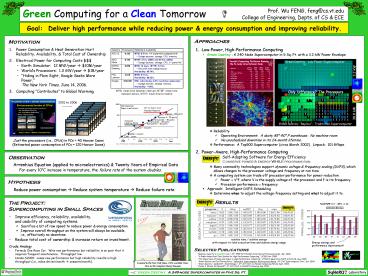 Green Computing for a Clean Tomorrow
