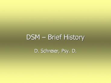 DSM Brief History
