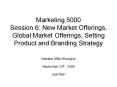 Marketing 5000 Session 6: New Market Offerings, Global Market Offerings, Setting Product and Brandin PowerPoint PPT Presentation