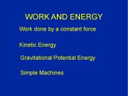 WORK AND ENERGY