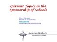 Current Topics in the Sponsorship of Schools PowerPoint PPT Presentation