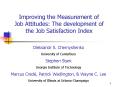 Improving the Measurement of Job Attitudes: The development of the Job Satisfaction Index PowerPoint PPT Presentation