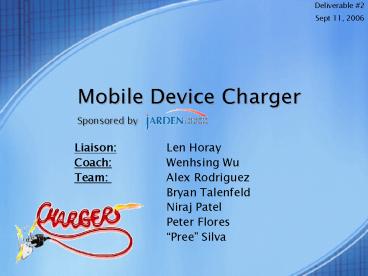 Mobile Device Charger Sponsored by