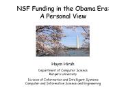 NSF Funding in the Obama Era: A Personal View
