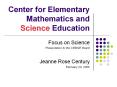 Center for Elementary Mathematics and Science Education PowerPoint PPT Presentation