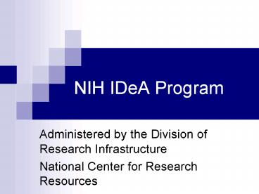 NIH IDeA Program