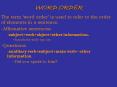 WORD ORDER PowerPoint PPT Presentation