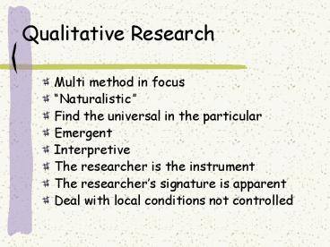 Qualitative Research
