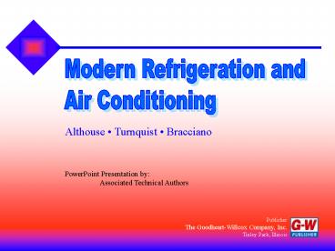 Modern Refrigeration and